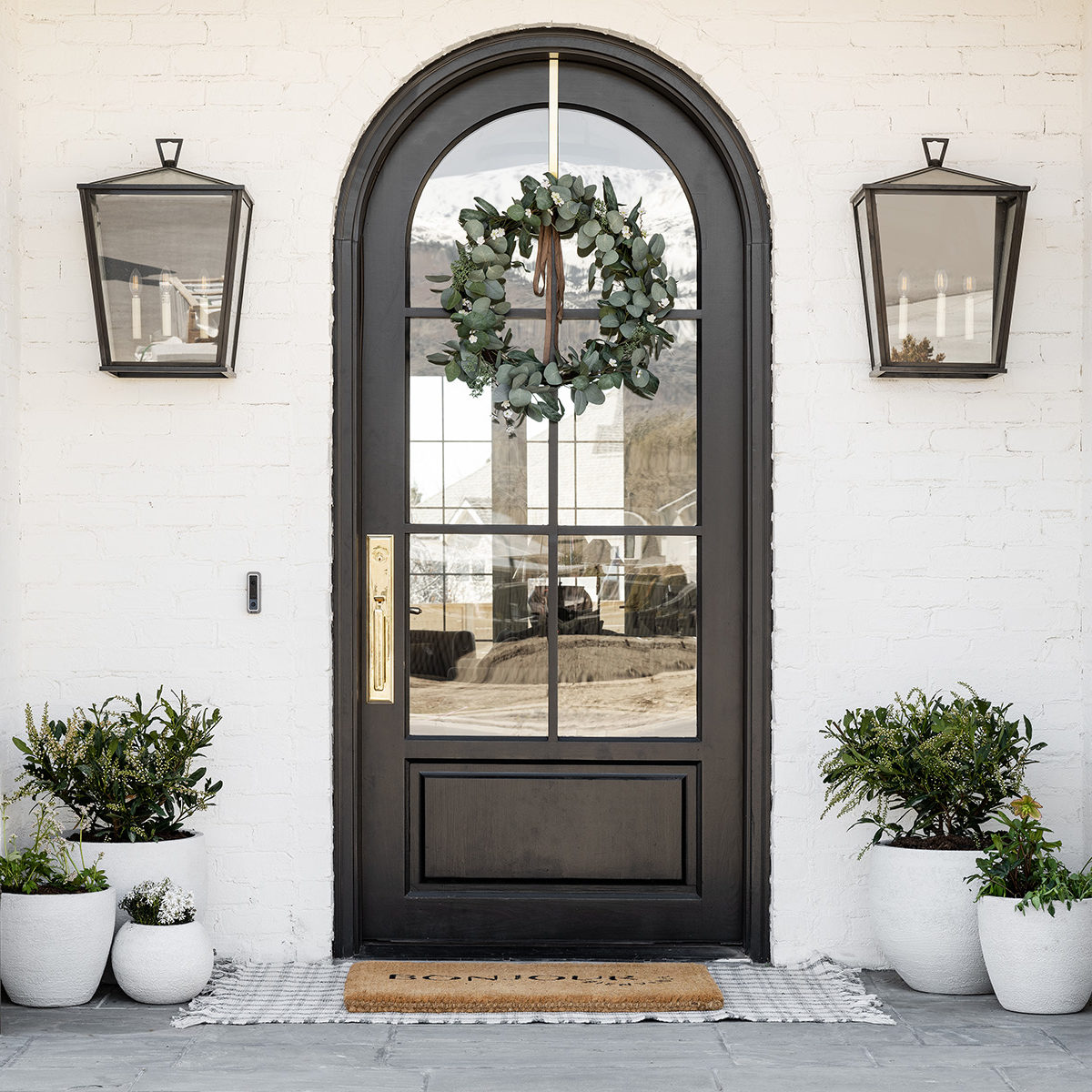 A beautiful front door and entryway of a home