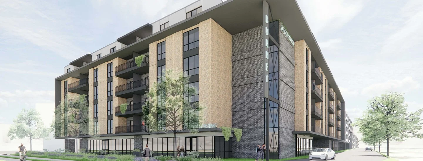 A clean, modern fourplex building