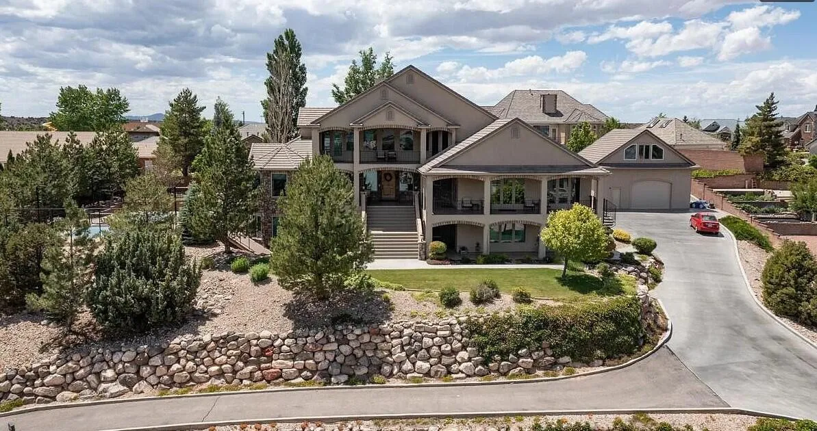 Newly constructed modern home under alpine skies in Cedar City, Utah