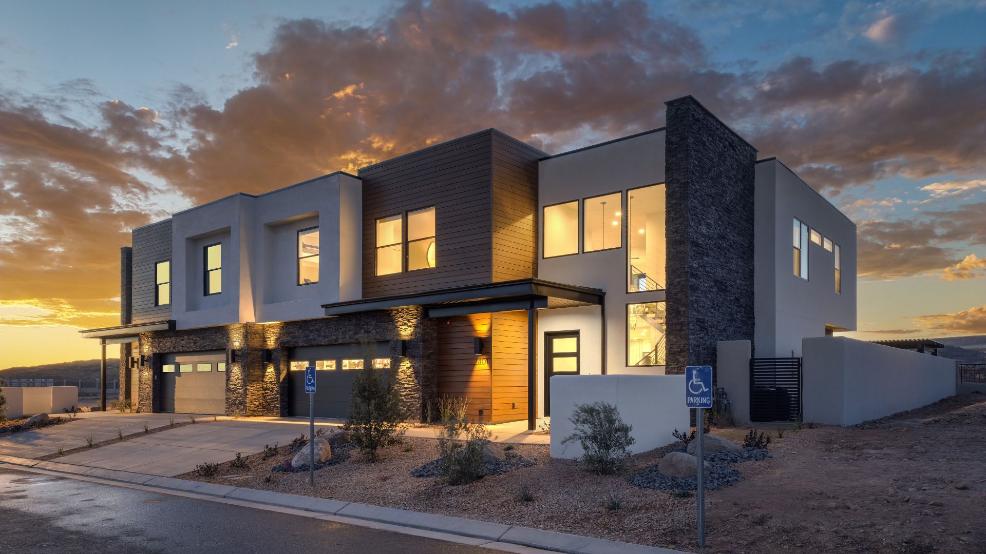 A modern duplex property in a sunny St. George neighborhood